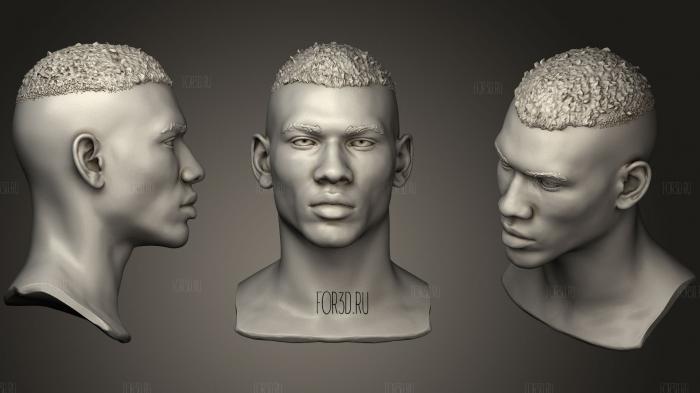 Black Man Head 1 stl model for CNC